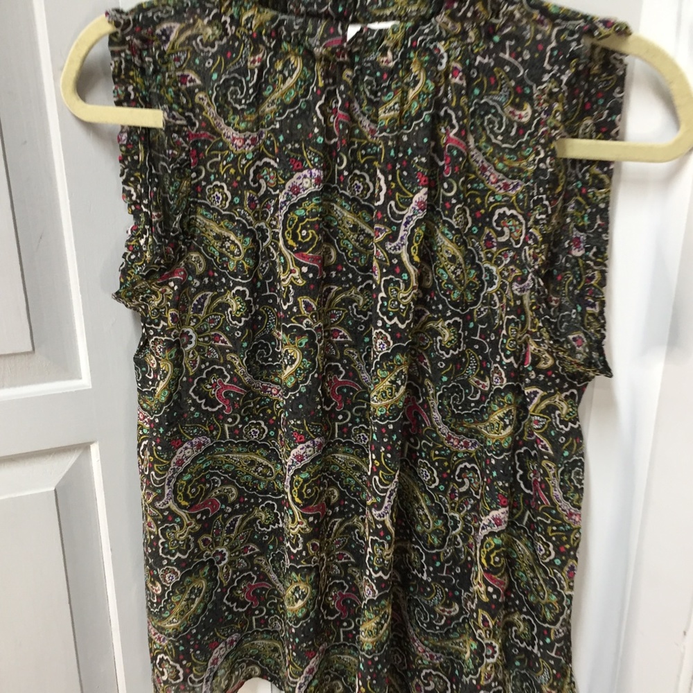 GAP Black & Green Paisley Top - Picture 12 of 16